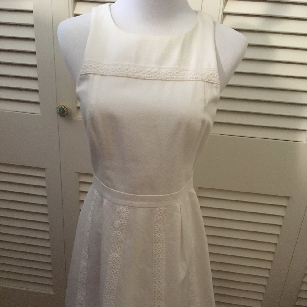 J Crew off-white summer dress with eyelet detail